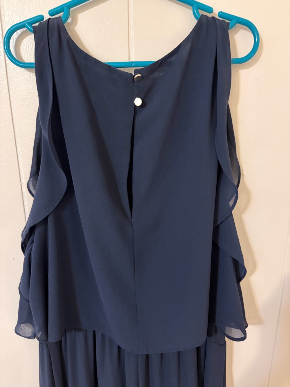 H&M Navy Ruffle-Overlay Maxi Dress - Picture 4 of 6
